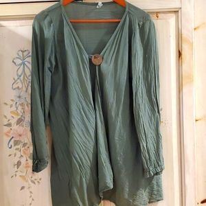 Jacket crinkled cotton khaki